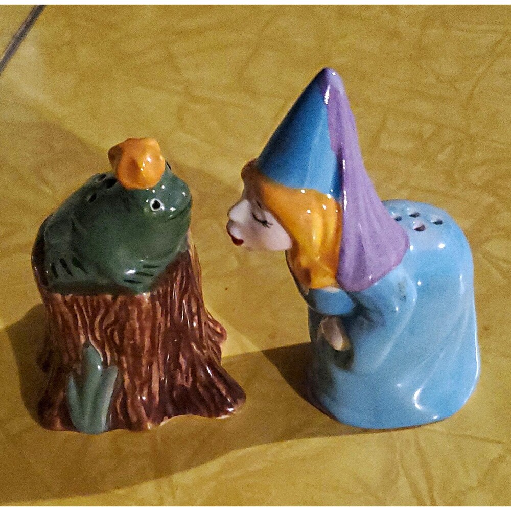 Ceramic Fairy Tale Frog & Princess Salt and Pepper Shakers Set, 2pc Multicolor